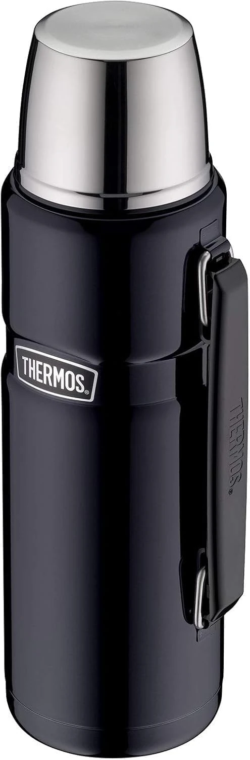 Thermos - Stainless King Midnight Blue Travel Flask (1.2L) Premium Leak Proof Insulated Tea & Coffee Flask, Hot & Cold Drinks, Built-in Cup, Twist-Pour Stopper, BPA-Free, Durable Steel