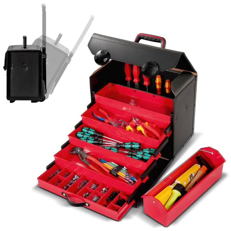 PARAT 42.000-581 Top-Line Drawer Case 5 Piece Drawer inserts, rolling