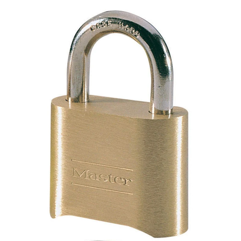 Master Lock 175EURD Certified Combination Padlock with Solid Zinc Body with Brass Finish, Gold, 7,5 x 5,1 x 2,4 cm, Standard