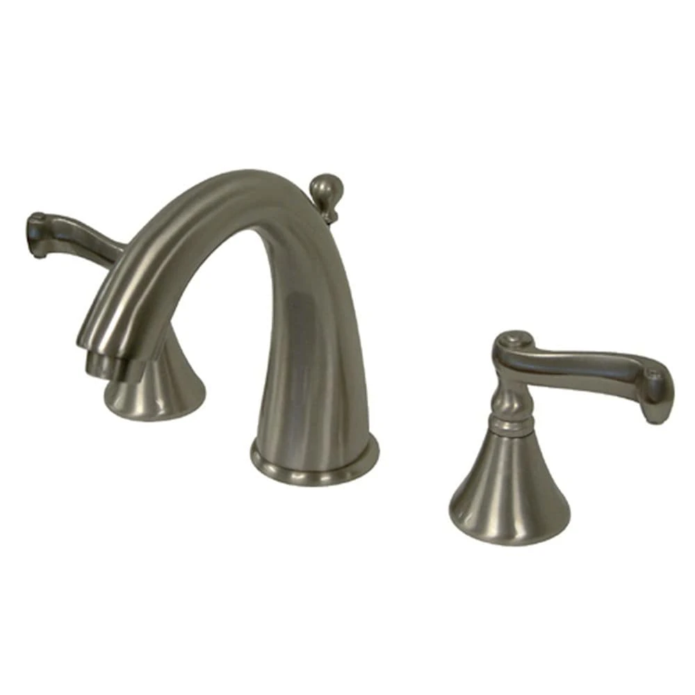 Kingston Brass KS5978FL Royale Widespread Lavatory Faucet with French Lever Handle, Brushed Nickel