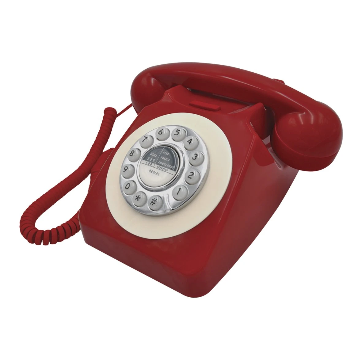 Benross 44510 Classic Retro Telephone/Vintage Style Corded Phone/Classic Ringer Sound/Push Button Dialling/Redial Function/Easy Setup/Red