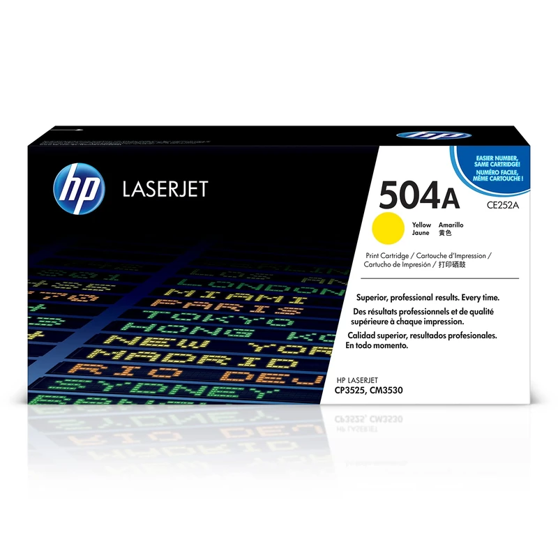 HP CE252A 504A Original LaserJet Toner Cartridge, Yellow, Single Pack