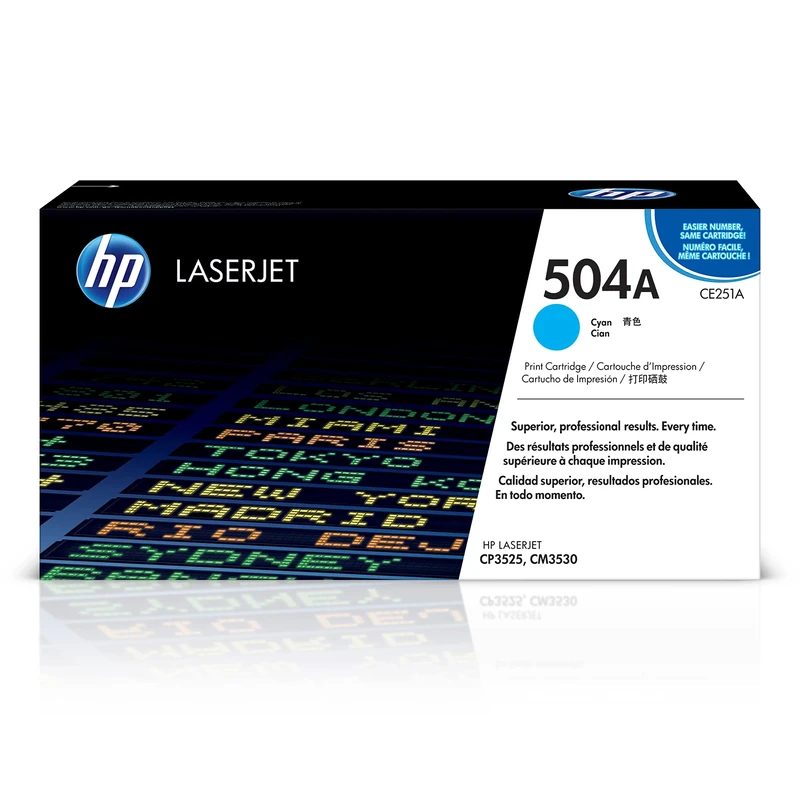 HP CE251A 504A Original LaserJet Toner Cartridge, Cyan, Single Pack
