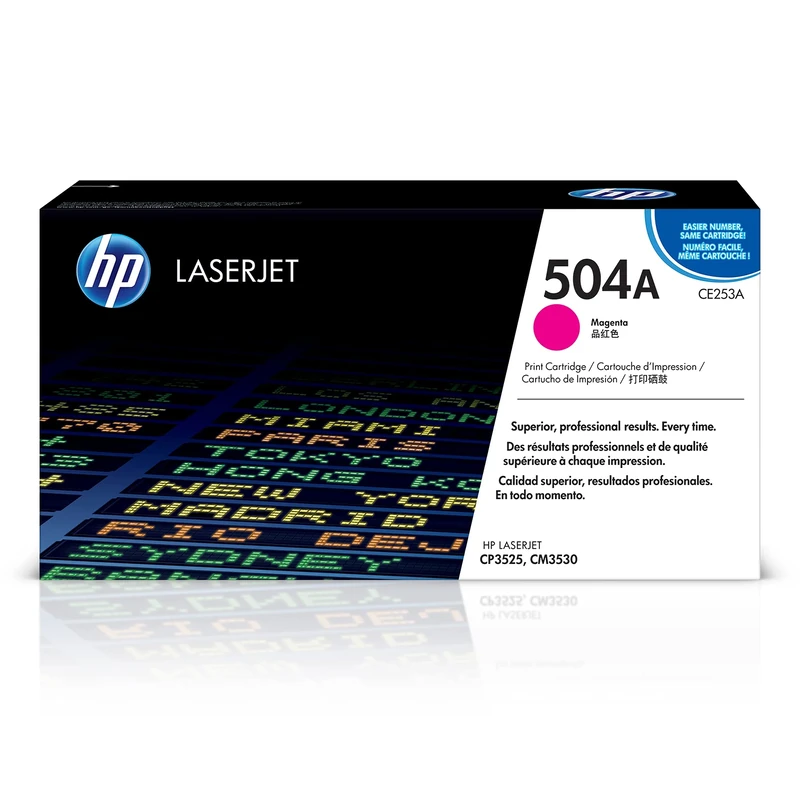 HP CE253A 504A Original LaserJet Toner Cartridge, Magenta, Single Pack