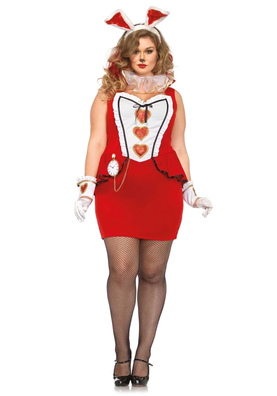 Leg Avenue Tea Party Bunny Costume (Size 3X - 4X, Red/White)