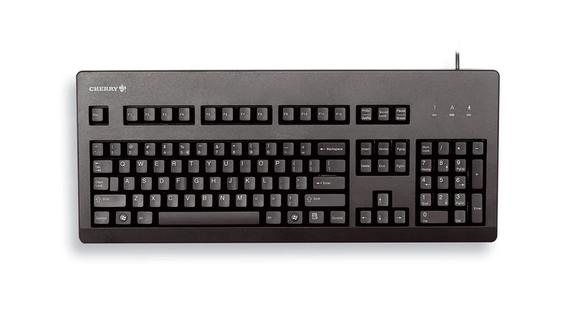 CHERRY G80-3000, Wired Mechanical Keyboard, EU Layout (QWERTY), USB-Connection, Robust, Programmable Keys, MX BLACK Switches, Black