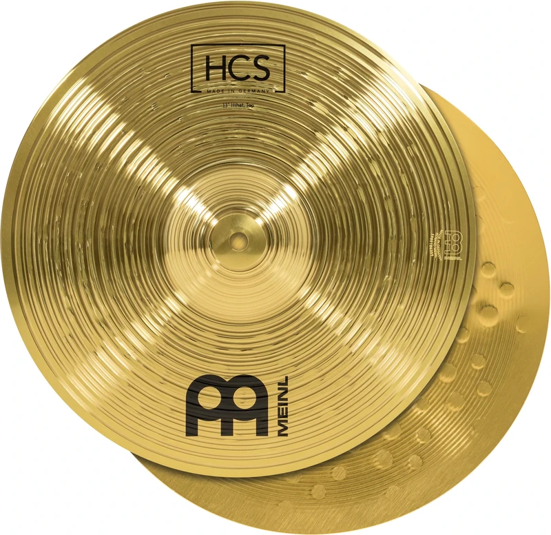 Meinl Cymbals HCS Hihat Cymbals 13 inch (Video) for Drum Set (33,02cm) – Pair – Traditional Finish Brass, Made In Germany (HCS13H)