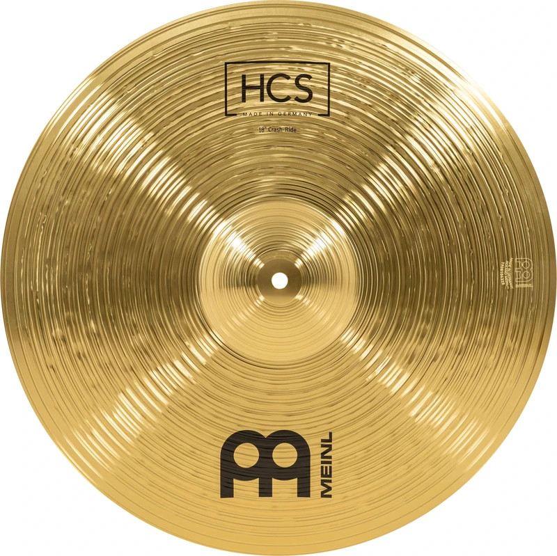 Meinl Cymbals HCS Crash-Ride Cymbal 18 inch (Video) for Drum Set (45,72cm) Traditional Finish Brass, Made in Germany (HCS18CR)