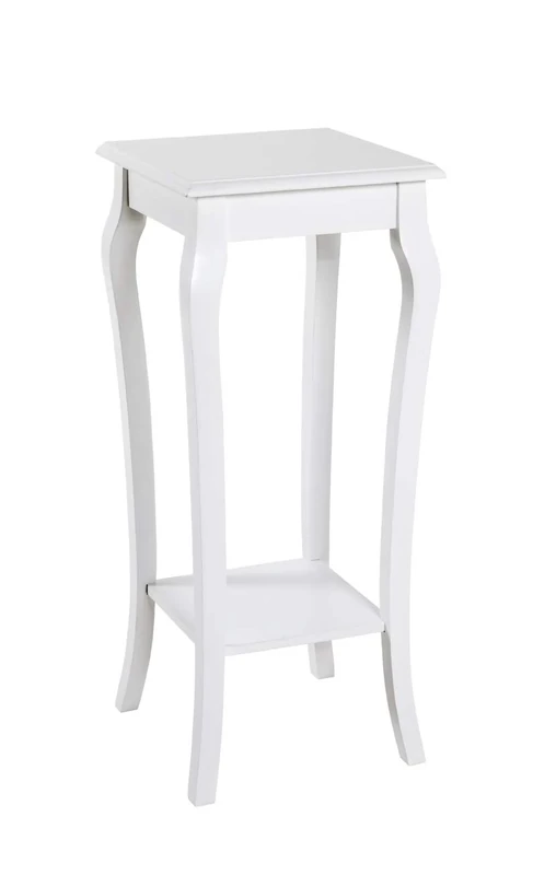 HAKU Möbel End Table White, Solid Wood, Mdf - Size: W 30 cm X H 71 cm X D 30 cm, Style: Coastal Furniture