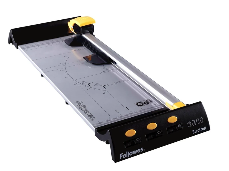 Fellowes Electron A3 Paper Cutter Guillotine - 46CM Cutting Length Guillotine Paper Cutter - 10 Sheet Capacity - Ideal for Small Office Home Use - Silver/Black