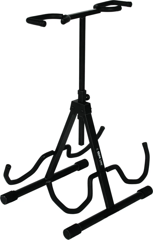 Quik Lok QL/694 Double Guitar Stand with Adjustable Height Neck Rest - Black