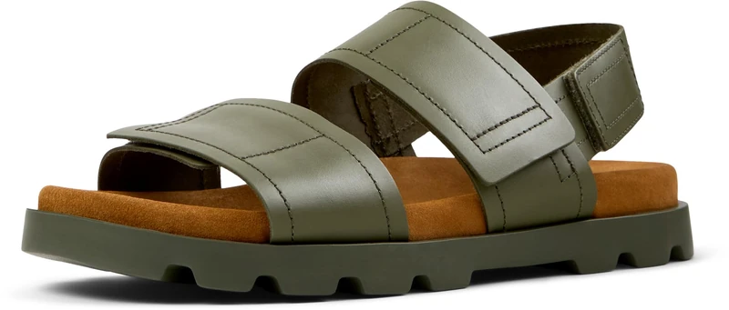 Camper Men's Brutus K100777 2-Strap Sandal, Medium Green 012, 12 UK