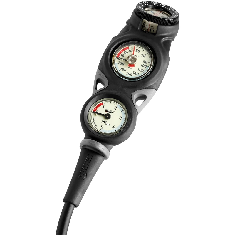 Mares Instrument Mission 3 Pressure Gauge - Black/Black, One Size IN