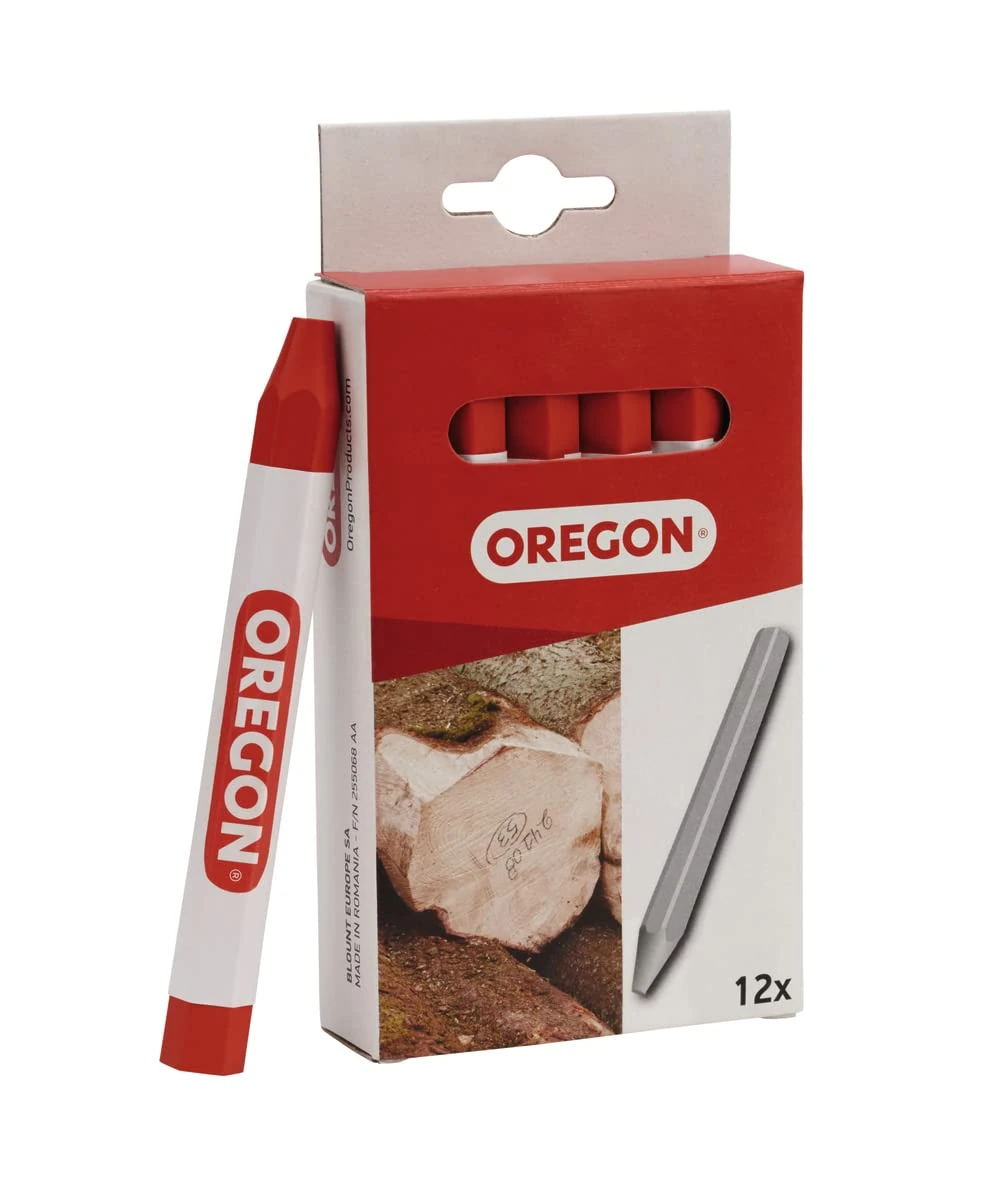 Oregon Multi Surface Marking Crayon – Red, Professional 6 Sided Chalk Markers, Writes on Wood, Metal, Stone, Concrete, Tiles, Ceramic, Plastic, Glass & More (Pack of 12) (295361)