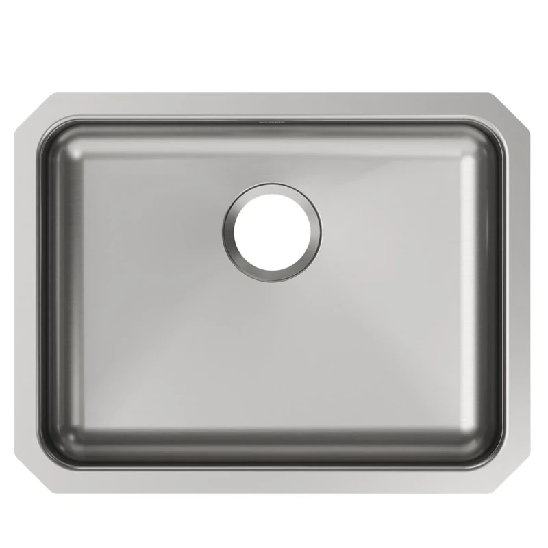 Alfi ELUHAD211555 Lustertone Stainless Steel Single Bowl Undermount ADA Sink, 5.38 x 18.25 x 23.50 inches