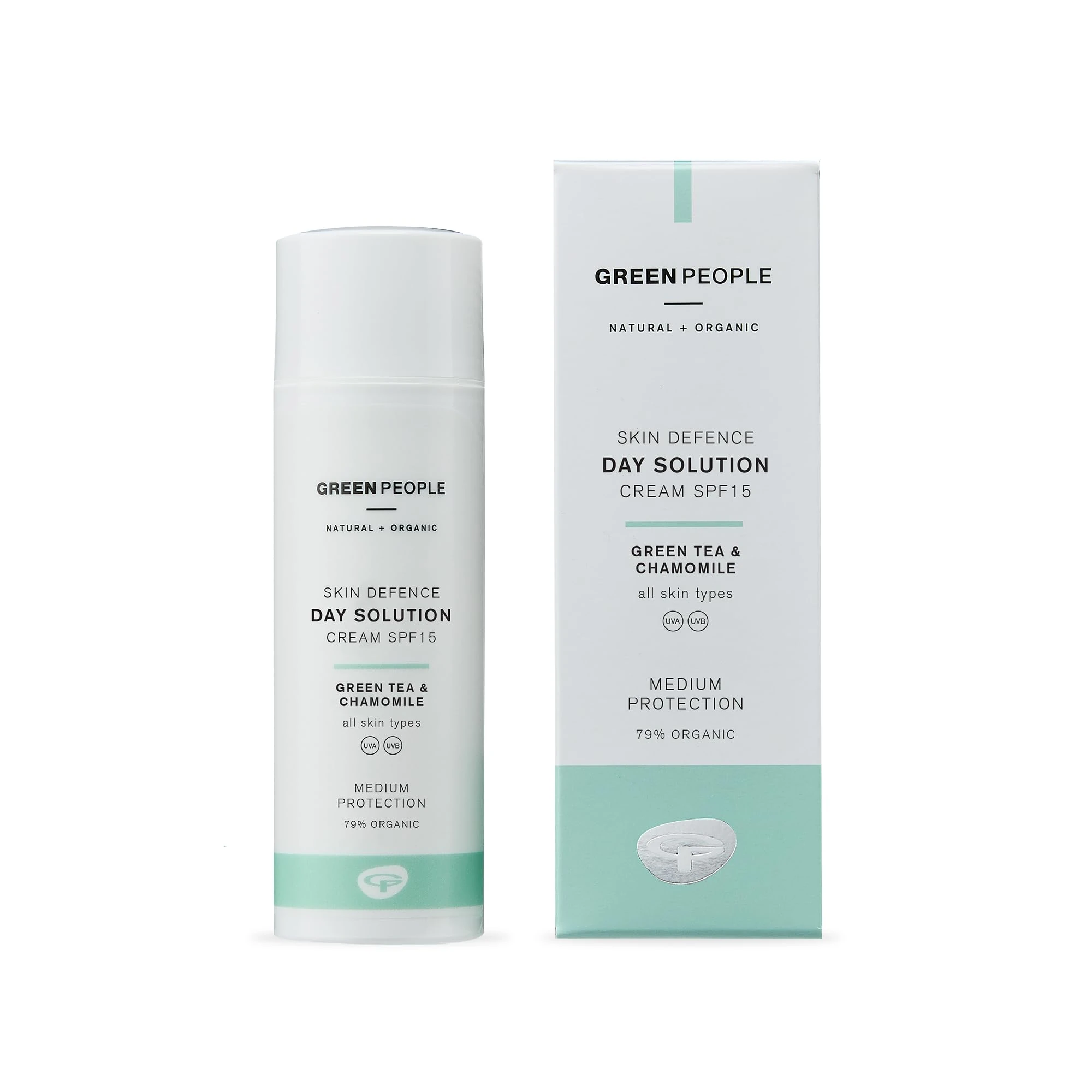 Green People Organic Facial SPF15 Moituriser 50ml | Balancing Day Cream for Combination Skin, Oily Skin | Paraben Free, Ethyl Alcohol Free | Cruelty Free & Vegan