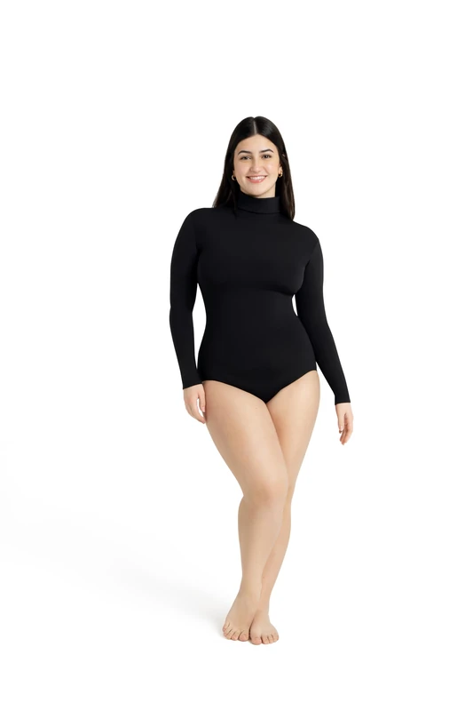 Capezio Women's Turtleneck Long Sleeve Leotard,Black,Medium