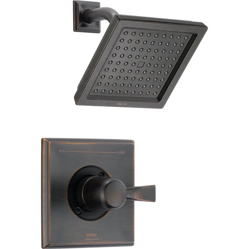 Delta Dryden 14 Series Single-Function Shower Trim Kit with Single-Spray Touch Clean Shower Head, Venetian Bronze T14251-RB (Valve Not Included)