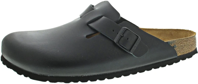 Birkenstock Boston Leather, Unisex Adults' Clogs, Black, 5 UK (38 EU)