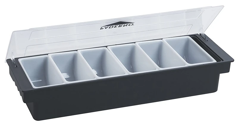 Paderno World Cuisine ABS Plastic Bar Cocktail Container with 6-Storage Compartments