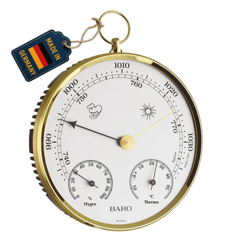 TFA 20.3006.32 Baro-Thermo-Hygrometer in Housing with Brass Ring