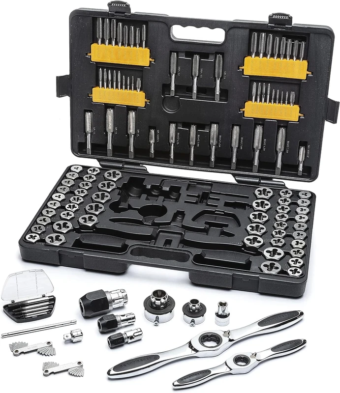 GearWrench 82812 SAE, Metric Ratcheting Tap and Die Set, 114 Pc. - Image 1