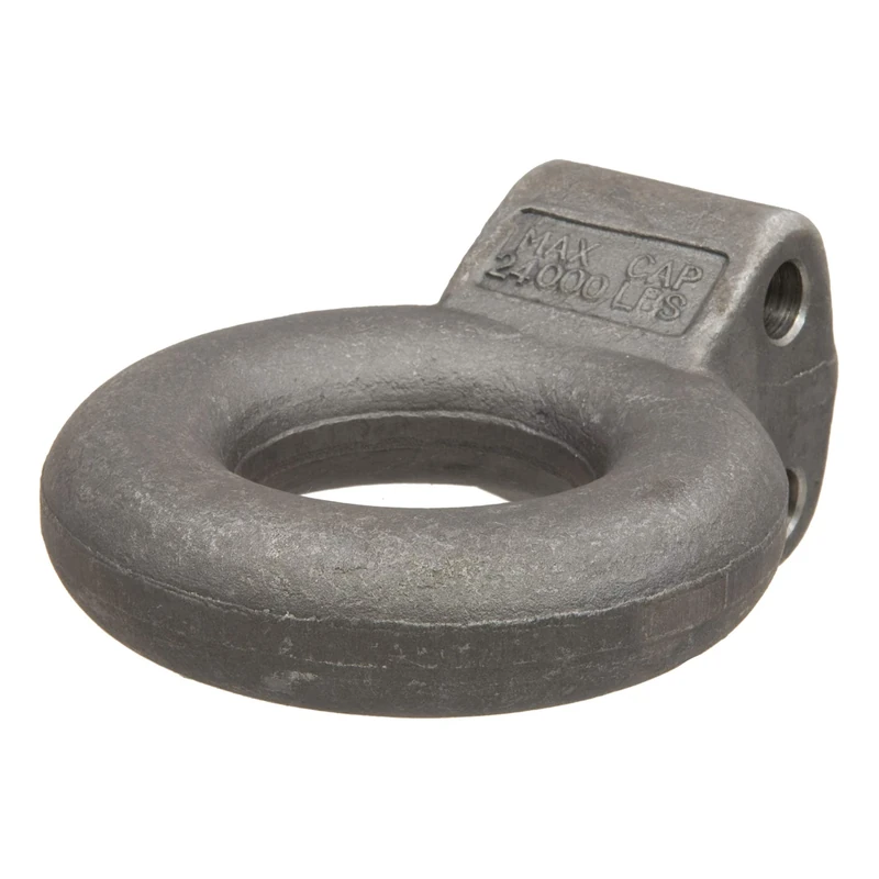 CURT 48660 Raw Steel Pintle Hitch Lunette Ring 3-Inch ID, 24,000 lbs, Channel Mount Required
