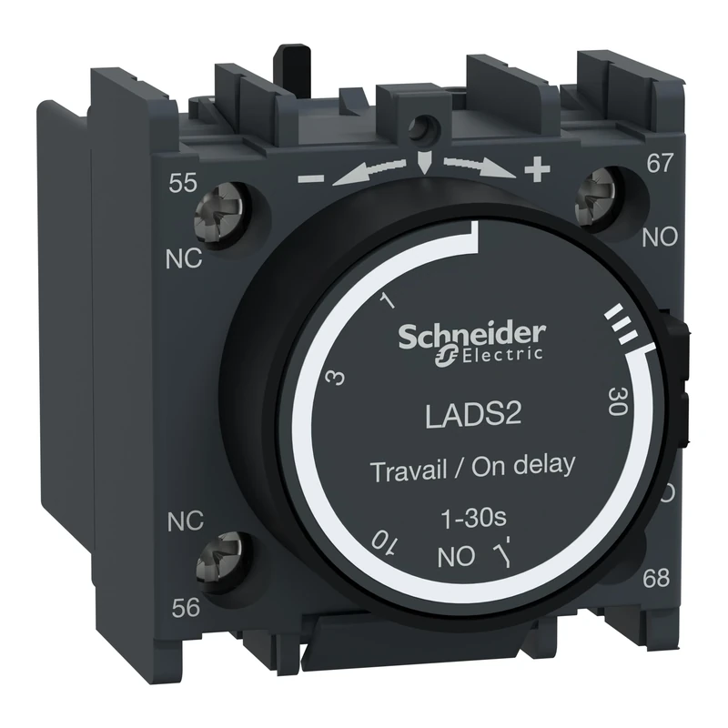 Schneider Electric, TeSys D - time delay auxiliary contact block - 1 NO + 1 NC screw clamp terminals, LADS2