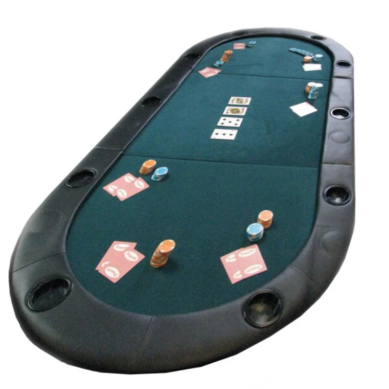 Trademark Texas Hold'em Poker Padded Table Top with Cupholders,Green - Image 1