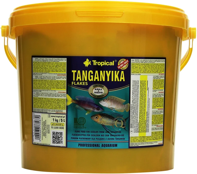 TANGANYIKA 5L / 1kg - premium flakes food for fish, carnivorous cichlids from lake tanganyika