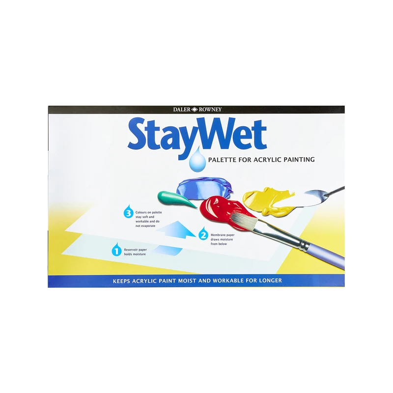 Daler-Rowney Staywet Palette Large, 10.1 x 14in, Keeps Paint Wet, Ideal for Professional Artists, Students & Hobbyists - Image 1