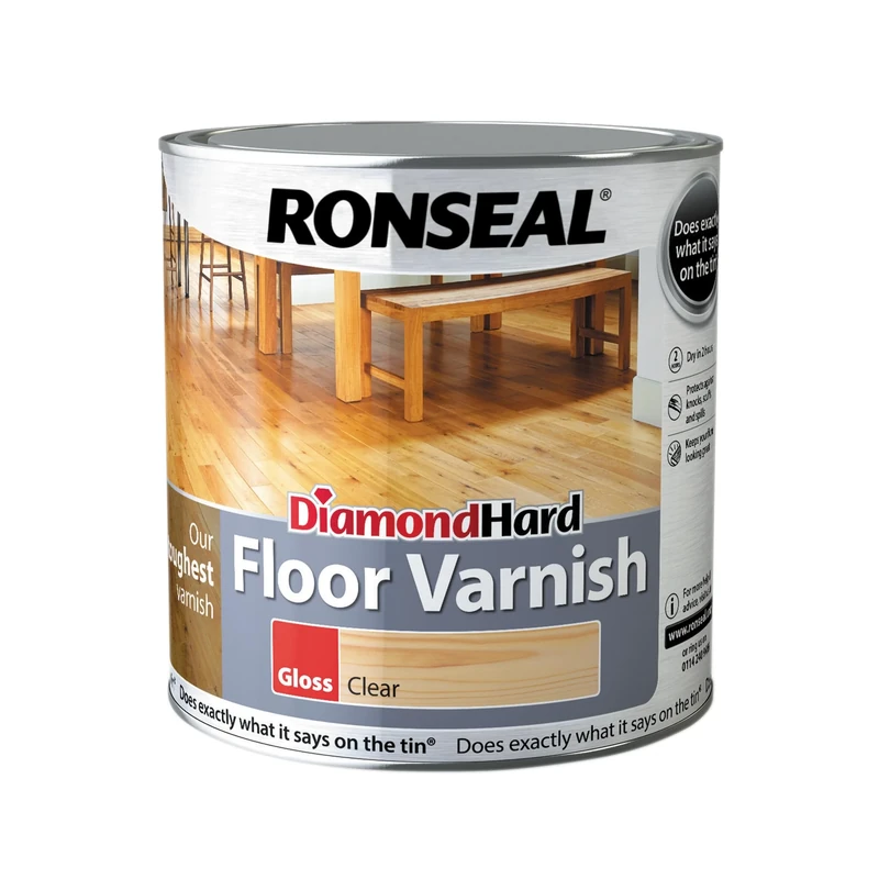 Ronseal Diamond Hard Floor Varnish Clear Gloss 2.5L