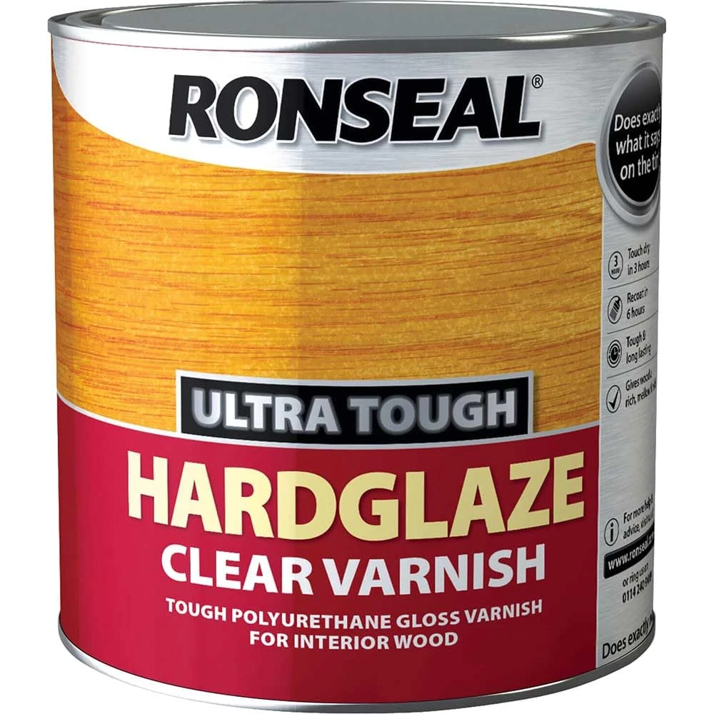 Ronseal UTVHG750 750ml Ultra Tough Hardglaze Internal Clear Gloss Varnish