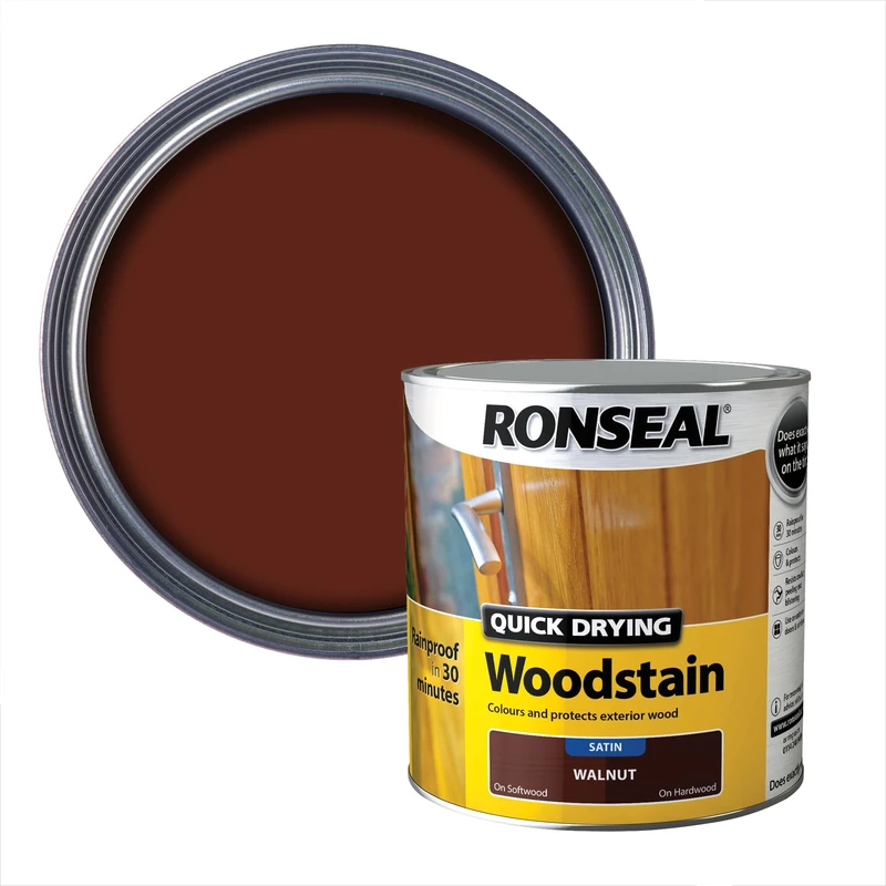 Ronseal Quick Drying Woodstain Walnut Satin 2.5L