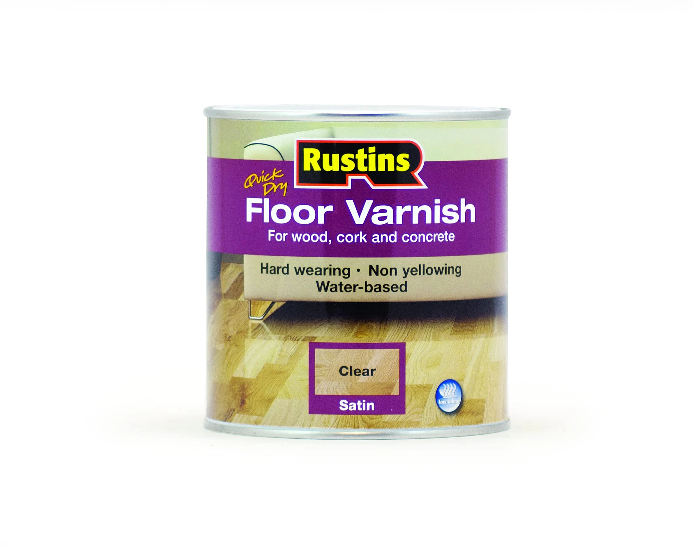 Rustins Floor Varnish Clear Satin 1L - – Tough, Scratch-Resistant Protection for Wooden Floors | Easy to Apply & Fast Drying