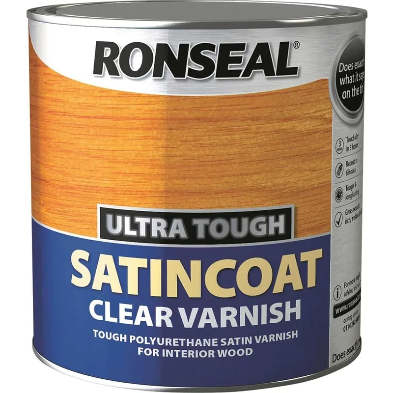 Ronseal UTVSC25L 2.5L Ultra Tough Internal Clear Satincoat Varnish