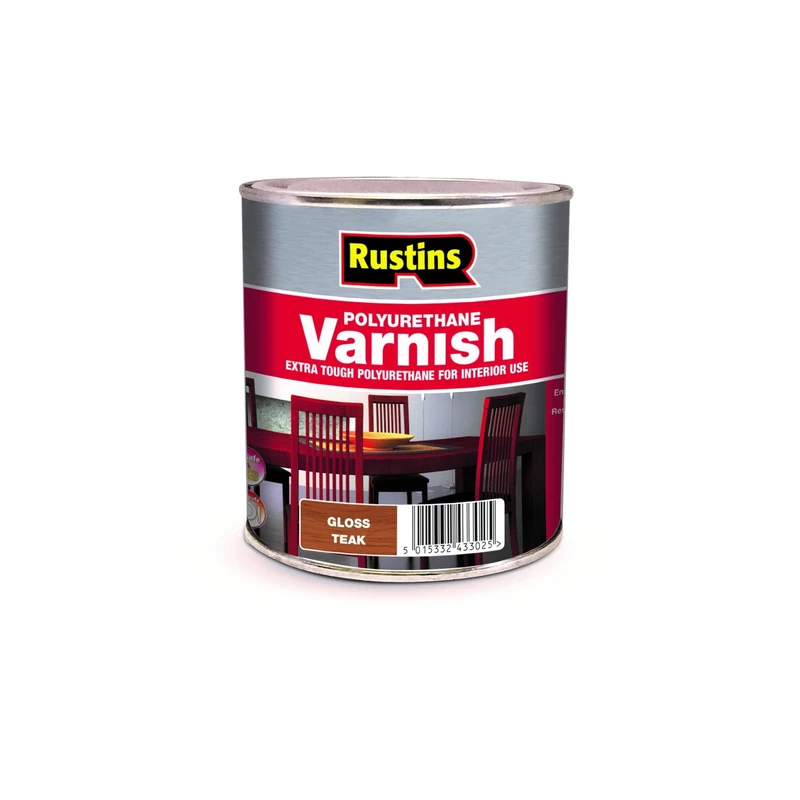 RUSTINS POGT250 Polyurethane Varnish, Teak Gloss, 250 ml