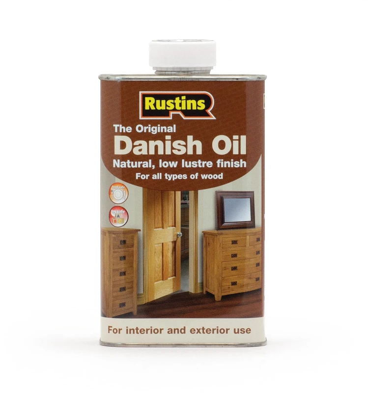 Rustins DANO1000 Original Danish Oil 1 Litre - Rich, Natural Glow - Enhances Wood Grain Beautifully, Professional-Grade Finish, Easy DIY Application
