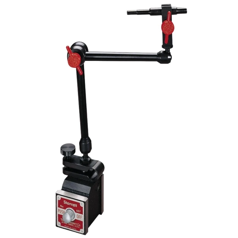 Starrett 657-1 Magnetic Base With Universal Indicator Holder, 657W Fine-Adjustment, 657P Magnetic Base, PT17850 Indicator Holding Rod And 657S Snug