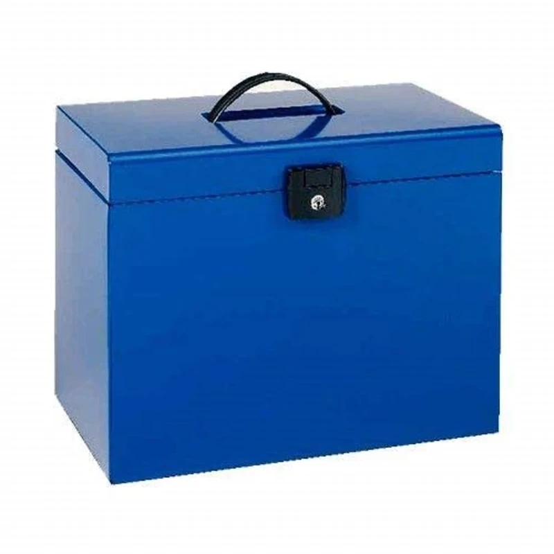 Esselte, 11895 Metal Filing Case for Hanging Files, A4, Capacity of 15 Hanging Files Blue, 11895