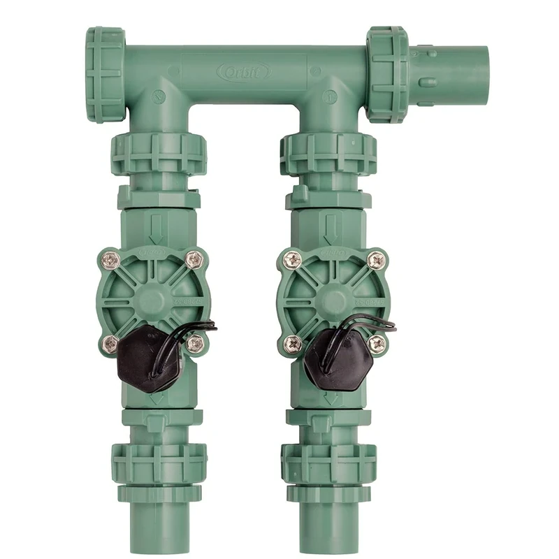 Orbit WaterMaster Preassembled Manifold with Easy Wire 2 valves Single green