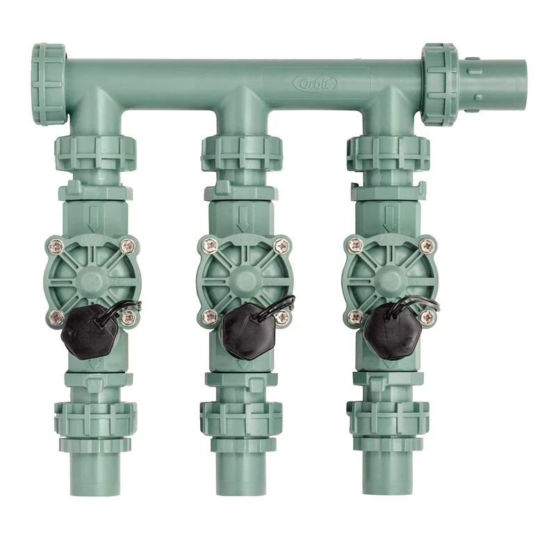 Orbit 57253 3 Valve Manifold, Green