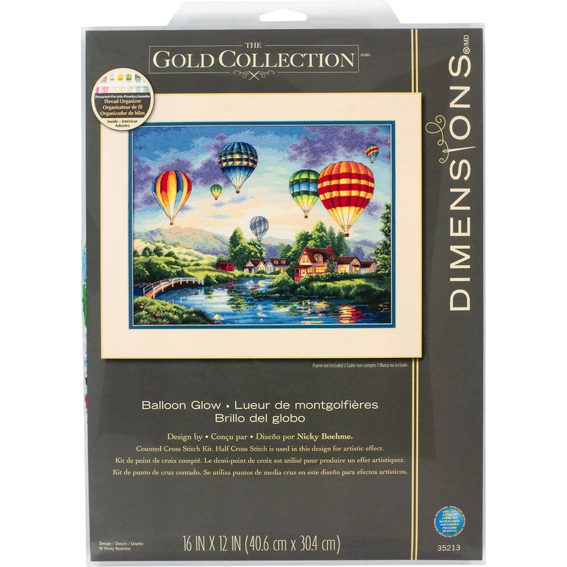 Dimensions "Balloon Glow" Counted Cross Stitch Kit, Multi-Colour, 41 x 30 cm