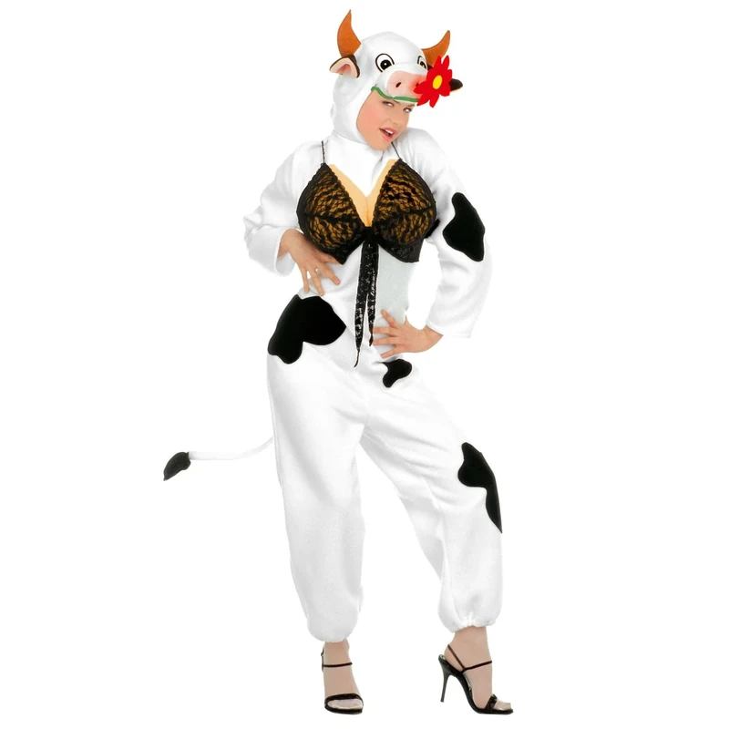 Ladies Sexy Cow Animal Costume Medium UK 10-12 for Wild West Fancy Dress