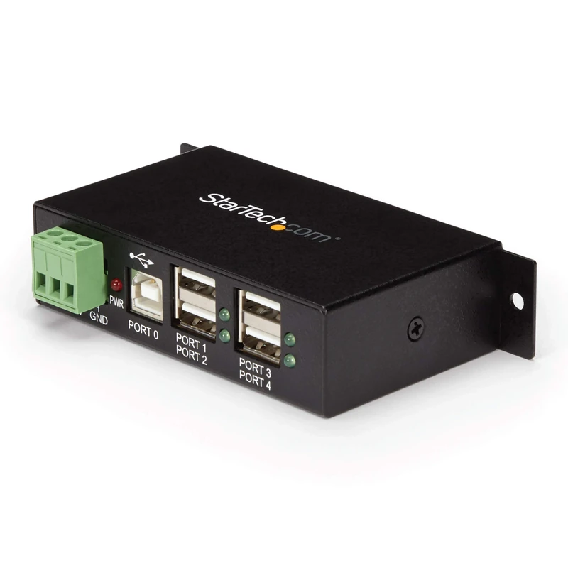 StarTech.com 4-Port Industrial USB 2.0 Hub with ESD Protection - Mountable - Multiport Hub (ST4200USBM),black
