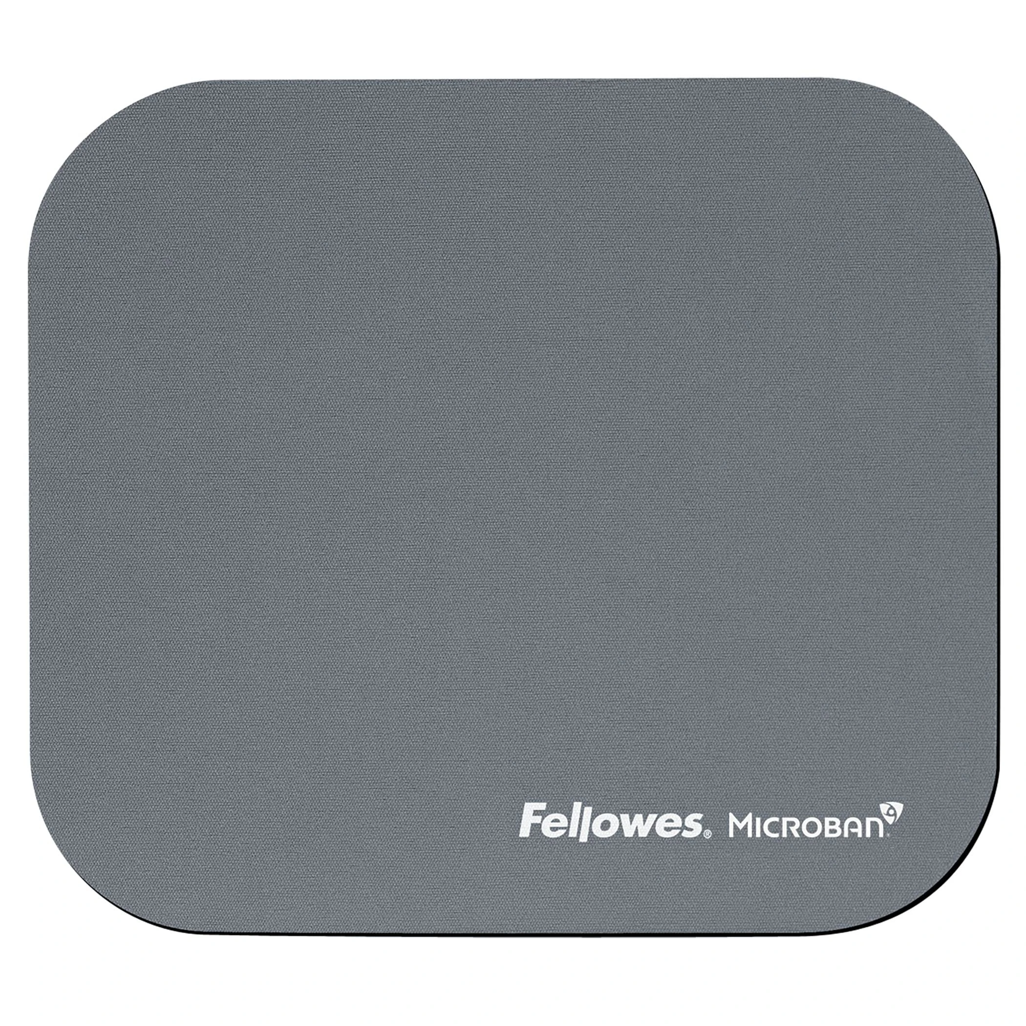Fellowes Mouse Mat with Non-Slip Rubber Base - Mouse Pad with Antibacterial Protection - Suitable for Both Optical and Laser Mice - 199 x 232 x 2mm - Silver