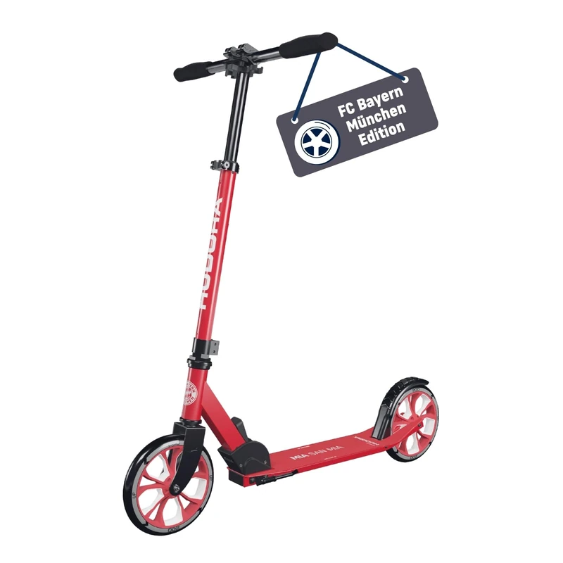 HUDORA Fan Scooter FC Bayern Munich Edition - FCB scooter for children/teenagers & adults up to 100 kg - Height-adjustable FC Bayern kick scooter - Foldable kick scooter - Image 1