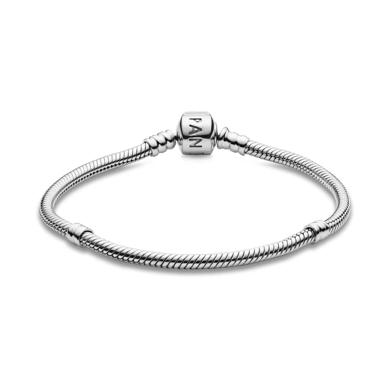 Pandora Moments Women's Sterling Silver Iconic Snake Chain Bracelet for Charms, Size 19