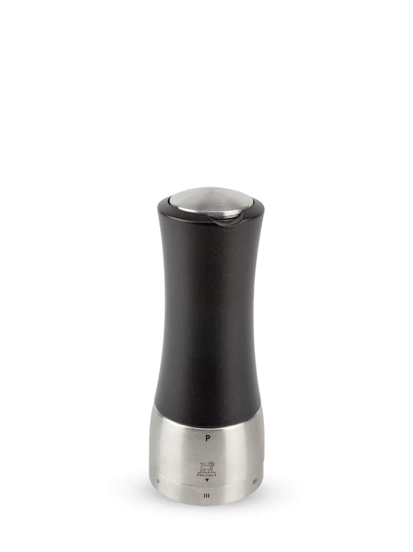 Peugeot - Madras u'Select Manual Pepper Mill - Adjustable Grinder -Beechwood & Stainless Steel, Chocolate, 16 cm
