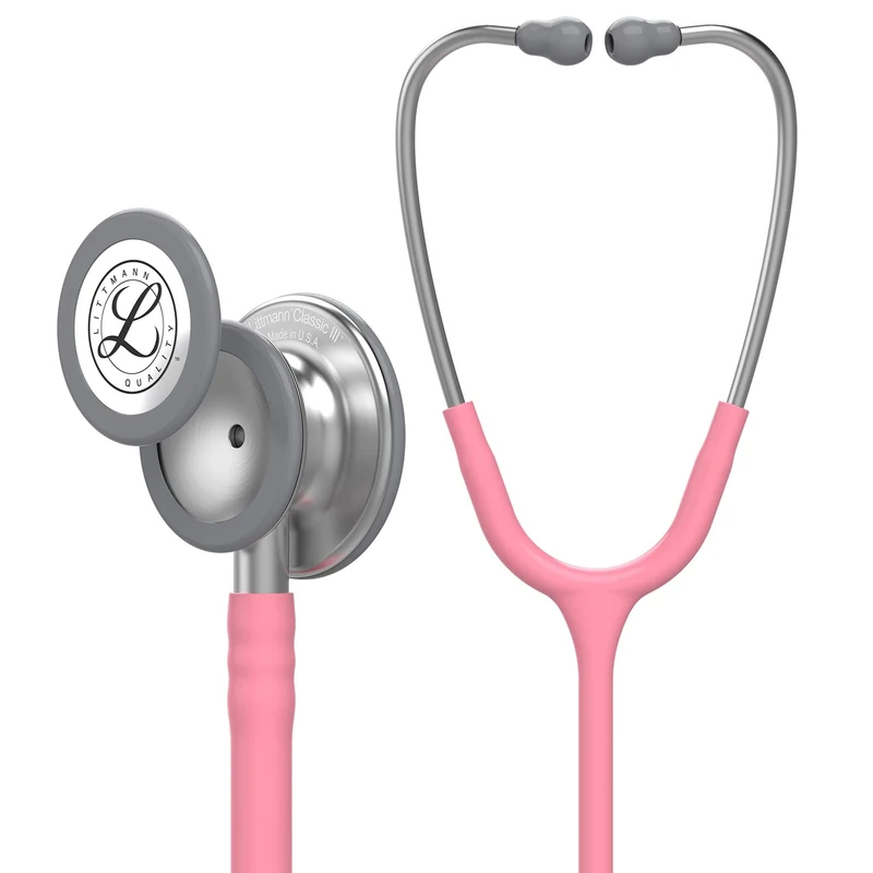 3M Littmann Classic III Monitoring Stethoscope, Pearl Pink Tube, 27 inch, 5633